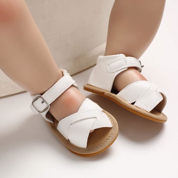 Baby Girls Sparkly Bowknot Sandals Premium Mjuk Anti-Slip gummisula, 0-6 månader 11cm