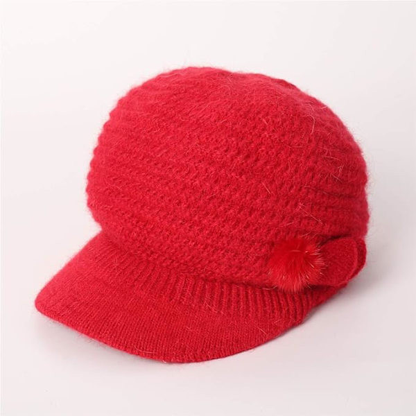 Naisten talviset neulotut hatut, pipot, villaberet Light red
