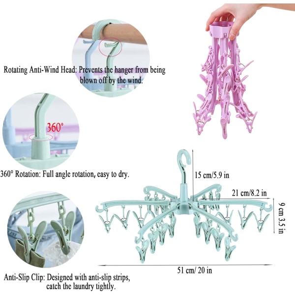 24 Tapin Kääntyvä Taittuva Sukkien Kuivausteline Ripustuskoukku Sukkien Kuivaaja Alusvaatteille Vaatteille Kengänpohjallisille