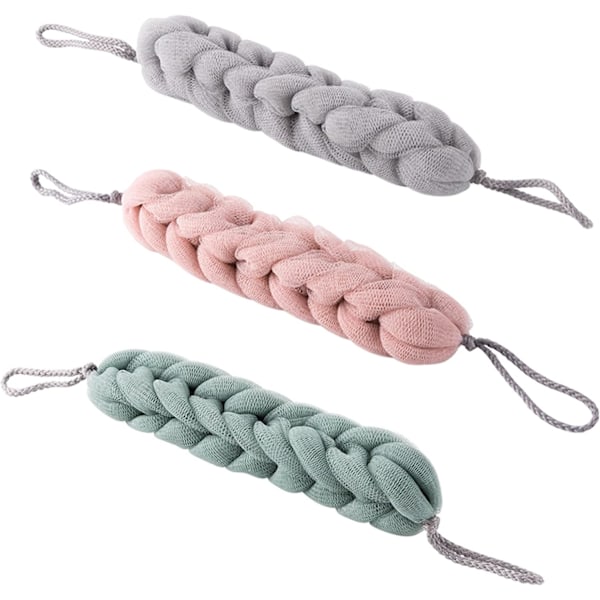 Loofah Badsvamp Exfolierande Svamp Mesh Mjuka Badsvampar, Mesh Svampband, Den Mjuka Duschbollen, för att Exfoliera, Rengöra och Lugna Huden 3 Stycken