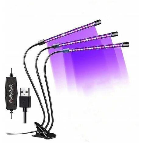 LED plantelys dobbelthode dobbeltrør klips sukkulent plantelys
