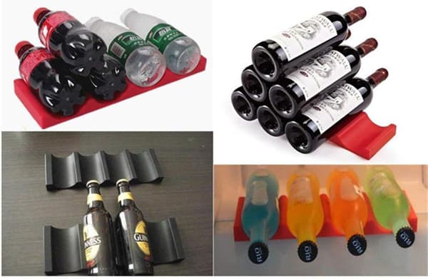Flaska och burk Easy Stacker, röd silikonburk för förvaring av burkar, 2-pack