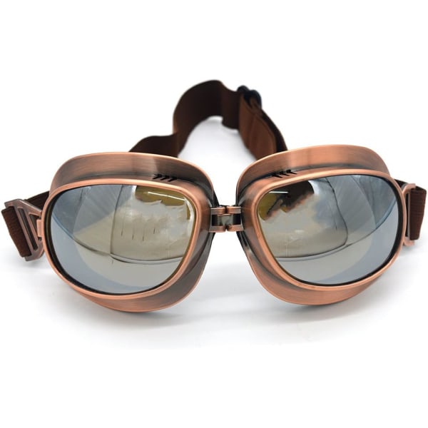 Motorcykelglasögon Vintage Pilotglasögon Retro Motocrossglasögon utomhusglasögon Sportglasögon för halvhjälm