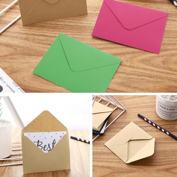 40-pack 15 * 10 cm Klassiska Kuvert med Flik, Kuvert för Smådelar, för Present (Kort Ingår Ej), Vit