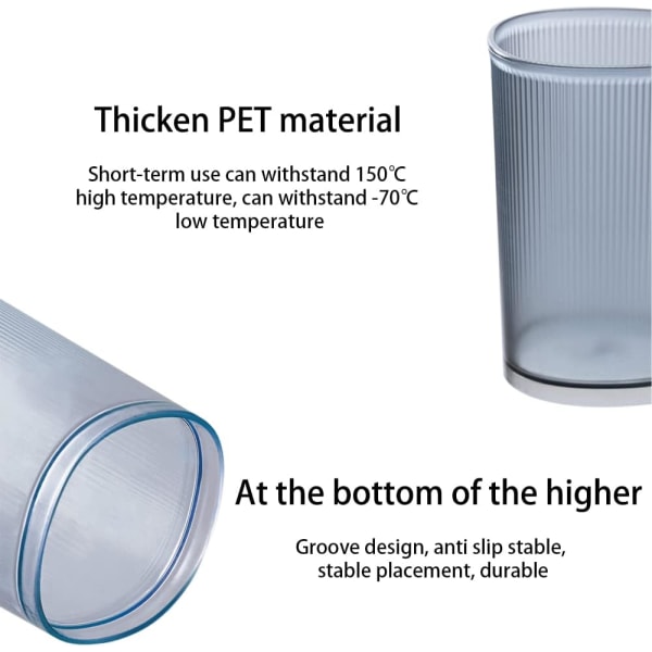 Tandborsthållare, 3 st plast muggar tandborsthållare, värmebeständig transparent tandborsthållare