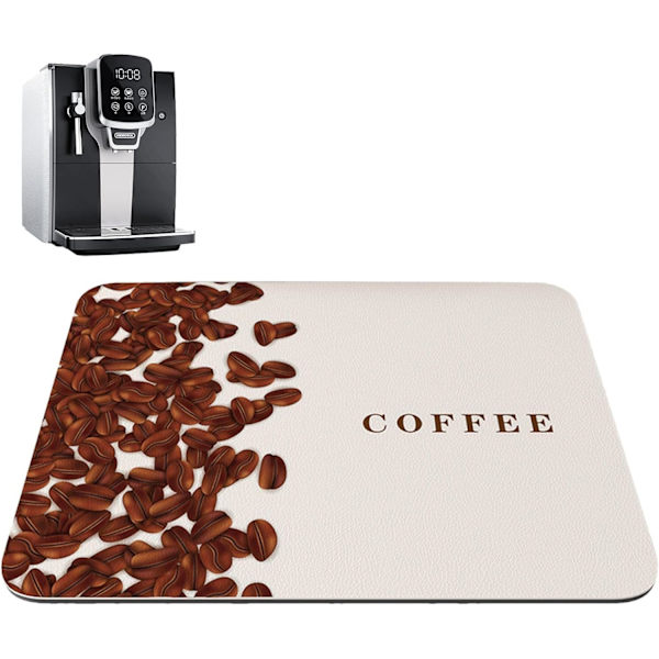 Kaffematta - Kaffeebartillbehör, absorberande fläckbeständig torkmatta passar under kaffebryggare Maskin Kaffekannabricka Espressomaskin 30x40cm