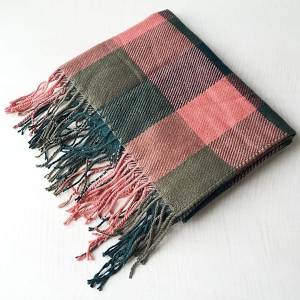 Dam Halsdukar och Sjalar Vinterhalsduk Filt Halsdukar för Kvinnor Tartan Halsduk Lång Mjuk Varm Rutig Halsduk Damgåvor