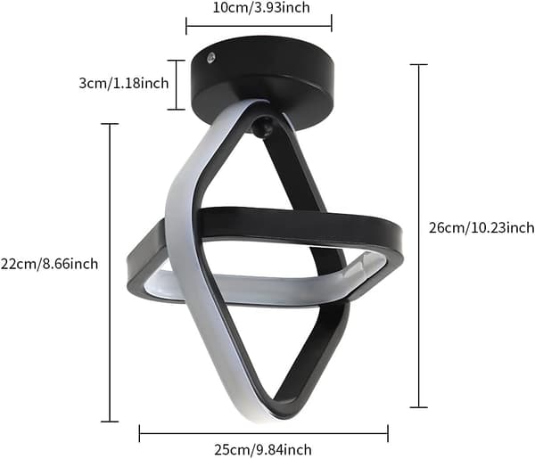 Loftlampe LED-loftlampe til balkon, varm hvidt lys 3000K