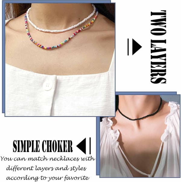 Farverig Choker Halskæde Kæde Smykker