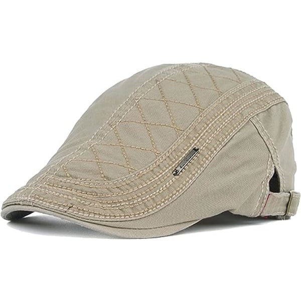 Herre Newsboy Cap Bomull Flat Cap Beret Sommer Ivy Gatsby Kjørehatt Justerbar Pustende Peaked Cap