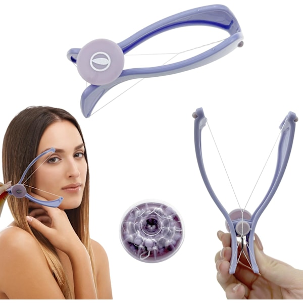 Ansiktshårfjerner, manuell bærbar epilator med 5 forhåndskutte ekstra sterke tråder, skjønnhetsverktøy for epilator
