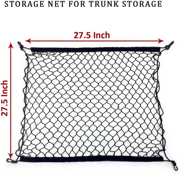 nuoshen Bil Lastnet, Justerbart Elastisk Organizer Net, Nylon Bagagerumsnet, Universal Fit (27,5'' x 27,5'')