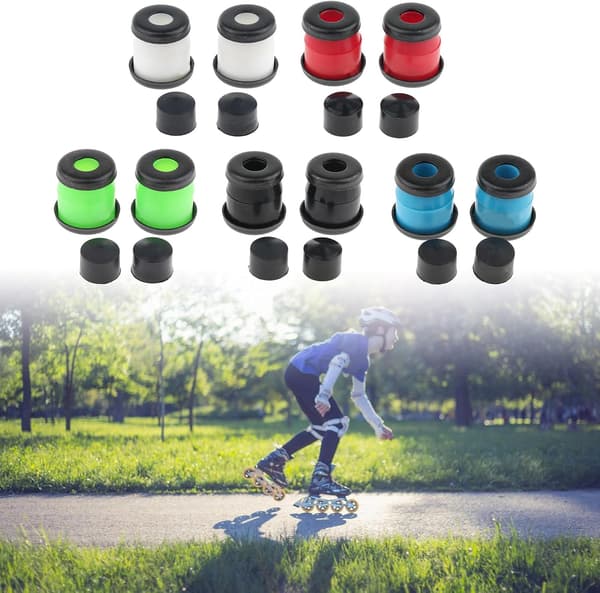 Stötsäker skateboardmatta, skateboardbussningar, stötsäker dyna, pivotkoppar, stötdämpande skateboarddyna, svart