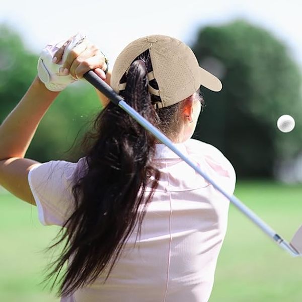 Naisten Baseball-lippis, Poninhäntä-aurinkolippis, Naisten Golf-lippikset, Ristikkäin säädettävät lippikset Khaki