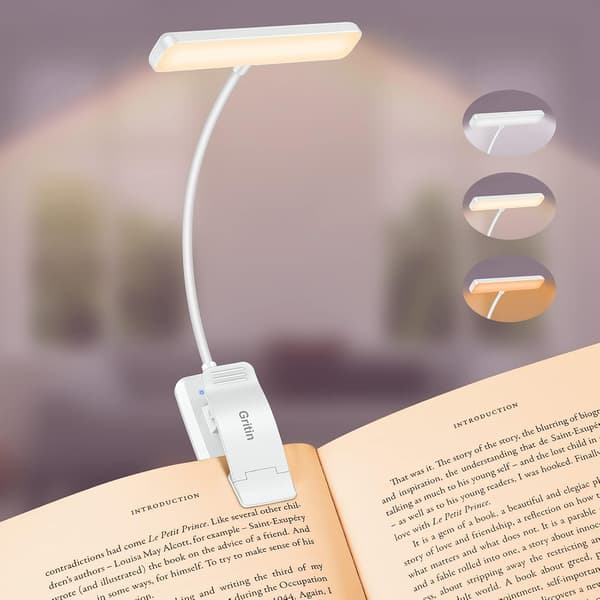1 stk 19 LED boklys, leselys boklampe for lesing om natten, 3 øyebeskyttende moduser, lang batterilevetid (hvit)