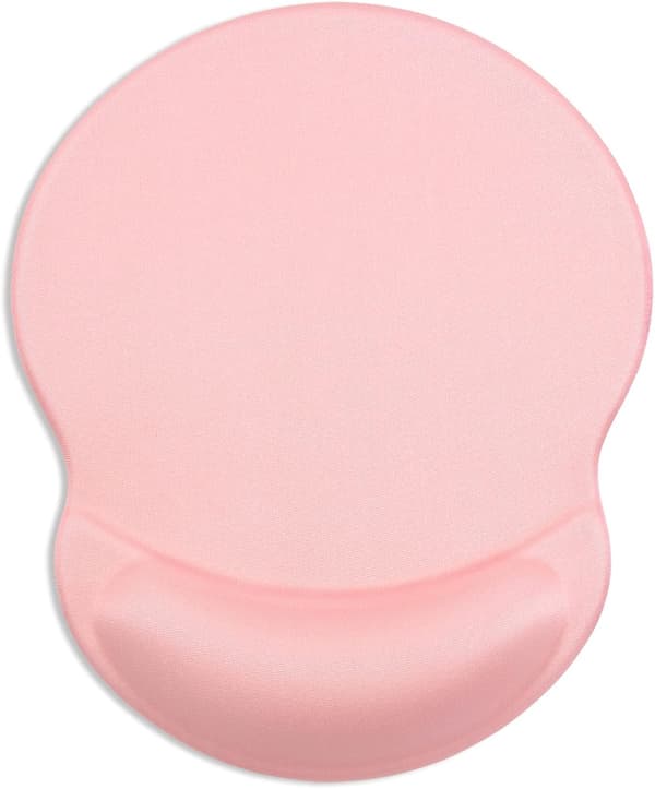 1 stk. musematte, ergonomisk musematte med gel-håndleddsstøtte, spillmusematte med Lycra-stoff, lys rosa