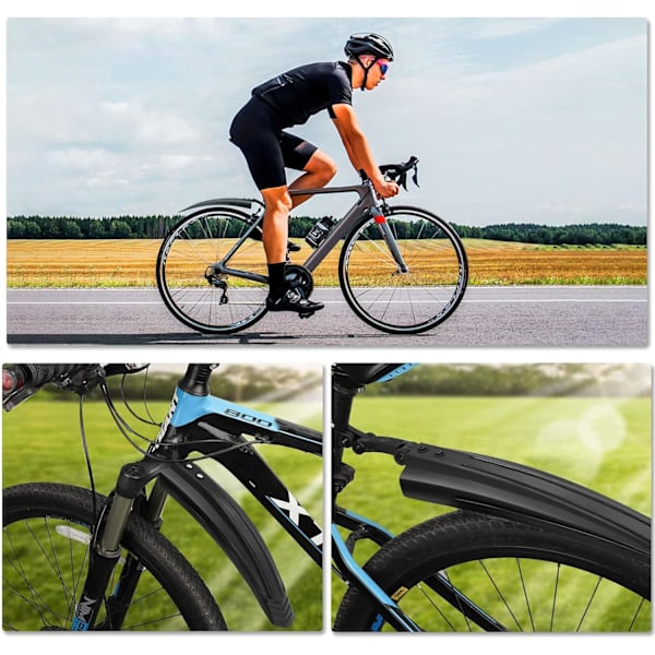 Cykelskærmsæt, Justerbart Universal Cykelskærm Foran Bagpå Cykelskærm Til Mountainbike Cykelskærm Tilbehør black