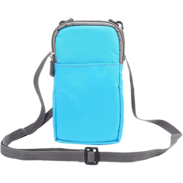 Mobiltelefon midjebältesväska, Crossbody mobiltelefonväska, axelremsväska i nylon för utomhusbruk, med karbinhake med bältesögla sky blue 9*16.5*3.0CM