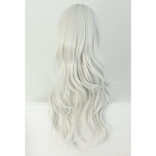 70cm/ 28 tommer Lang Krøllet Dame Krøl Anime Kostume Paryk Silver gray