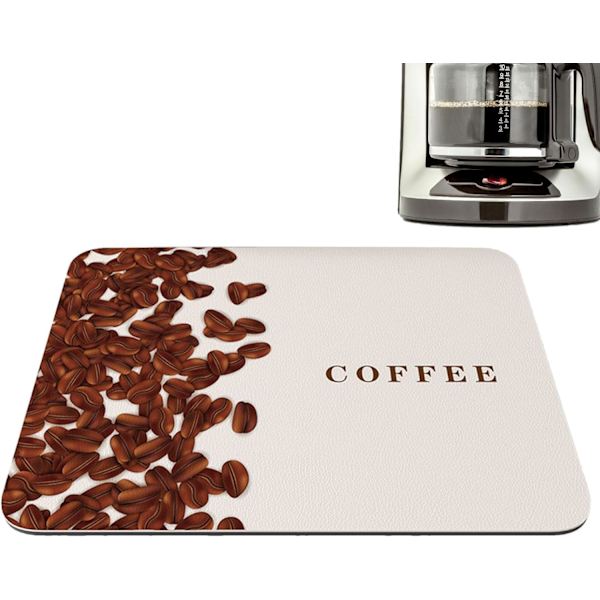 Kaffeunderlag - Tilbehør til kaffebar, absorberende flekkbestandig tørkematte som passer under kaffetrakter, kaffekannebrett, espressomaskin 30x40cm