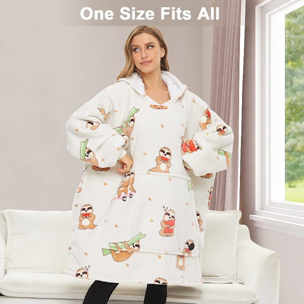 Oversized tæppehættetrøje, Sherpa Fleece hættetrøje tæppe til kvinder, Ultra blød varm bærbar tæppe sweatshirt kvinder mænd voksne, gave til damer