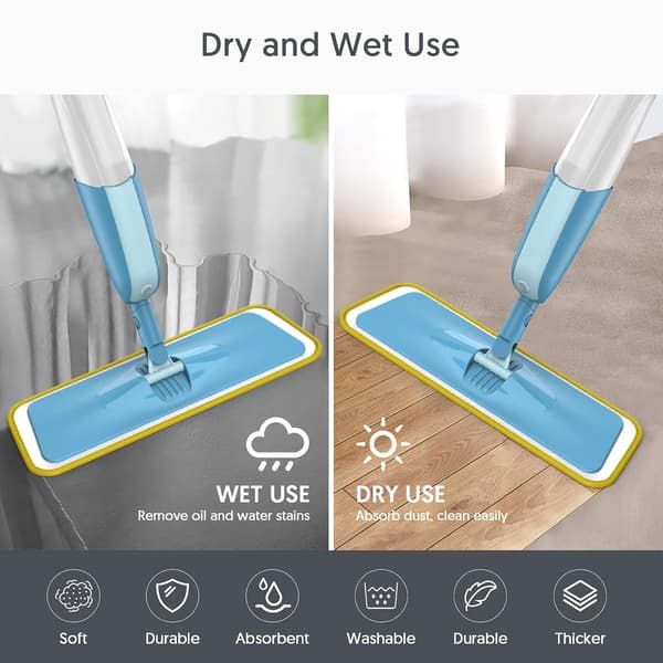 7-pack Återanvändbara Moppdynor för Spraymopp - Mikrofibermopp Refilldynor, Kompatibla med 13''-15'' Spraymoppar & Golvmoppar, Gul