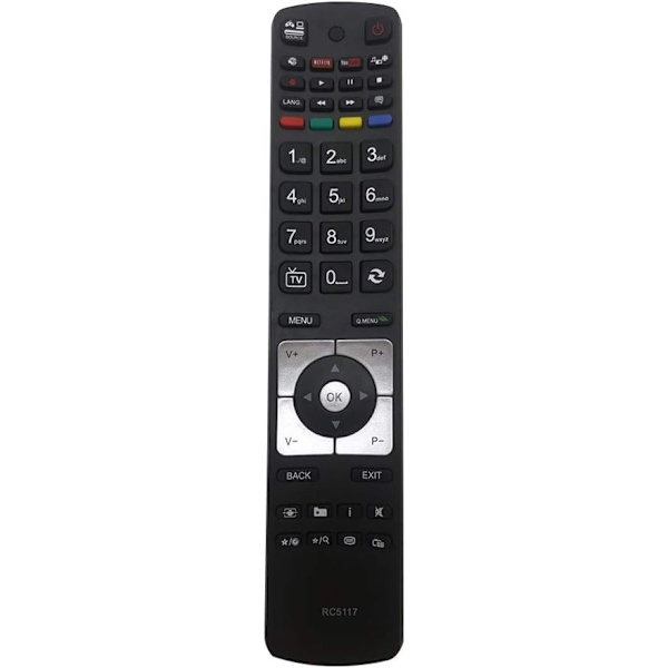 Ersättningsfjärrkontroll för Hitachi TV-fjärrkontroll RC5117 med Netflix YouTube - Ingen installation behövs