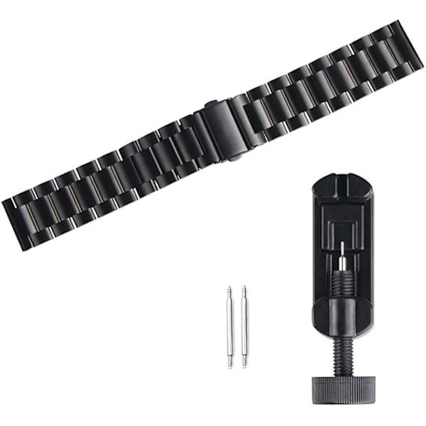 Kompatibel med HUAWEI WATCH GT4 46mm Band, Quick Release rustfritt stål metall erstatningsstropper svart (ingen verktøy inkludert)