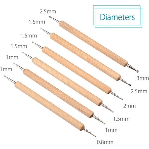 10 stk. Dotting Tools Ball Styluses for steinmaling, keramikk leire modellering preging kunst
