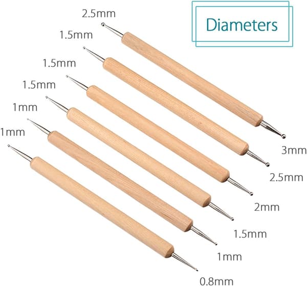 10 stk. Dotting Tools Kuglepenne til Stenmaling, Keramikmodellering, Reliefarbejde