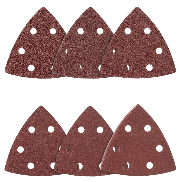Delta Sanding Triangles │ 100 st │ 6 hål │ 93 x 93 x 93 mm │ korn 80 │ för deltaslipmaskiner │ Slippapper │ Sandpapper