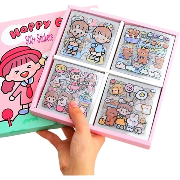 100 Ark Kawaii-klistremer Søte Kawaii-klistremer Mini Tegneserieklistremer Kawaii Tegneserieklistremer Jente Estetisk Klistremer for Scrapbooking