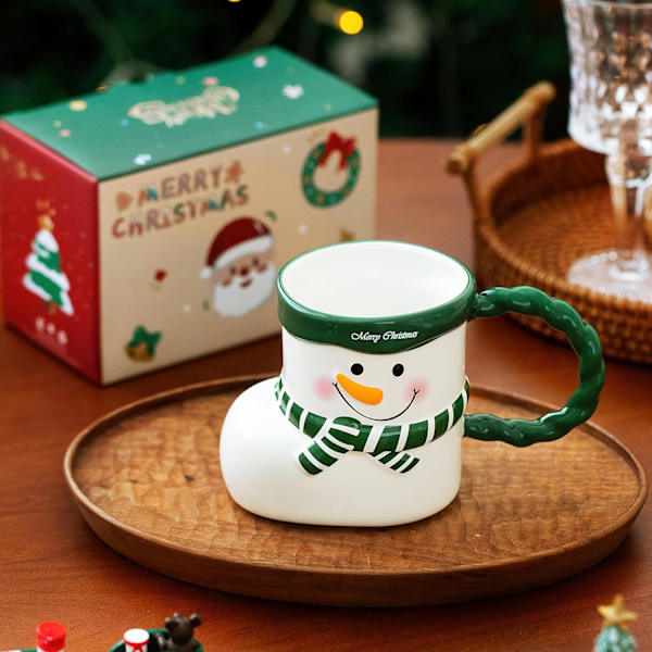 Julekaffekop, Julekeramisk Kop, Julekaffekop, Sød Kaffekop, Julete Kop, Julekop med Låg og Ske