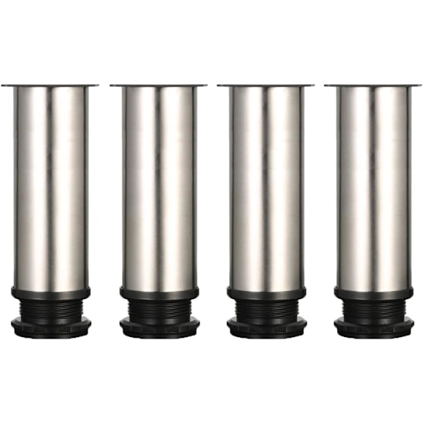 4 x justerbare ben 150mm højde polstrede skabsben bordben møbelben børstet rustfrit stål justerbar højde 0-15mm