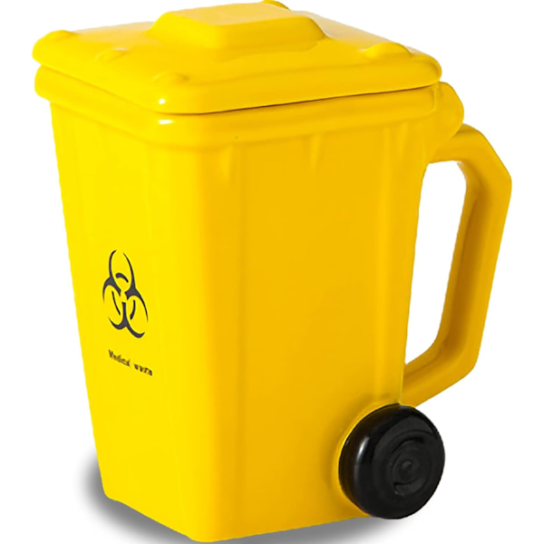 Keramiikkainen Roskakorin Teema Kahvimuki, Roskakorin Kahvimuki, Uutuus Kahvimuki, Roskakorin Muotoinen Keramiikkainen Kahvimuki, 401-500ml Yellow