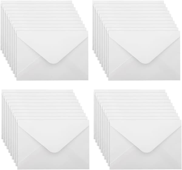 40-pack 15 * 10 cm Klassiska Kuvert med Flik, Kuvert för Smådelar, för Present (Kort Ingår Ej) Kraftpapper