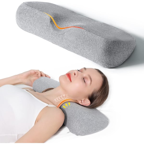 Cervical pute for søvn, memory foam pute for å lindre nakkesmerter, nakkestøttepute, nakkestøttepute