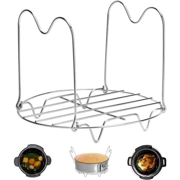 Steamer Rack Trivet with Handles Compatible with Instant Pot Accessories 3 Qt 5 Quart, Pressure Cooker Trivet Wire Steam