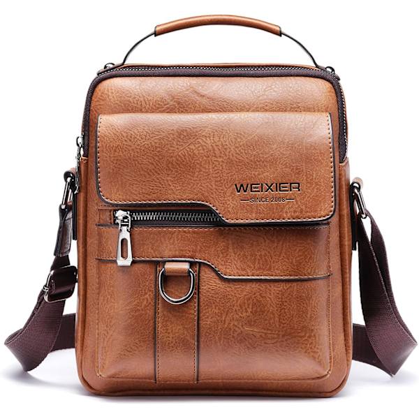 Herrar Crossbody Väskor Resväska Messenger Bag Läder Axelväska Sling Vintage Vattentät Liten Väska Lämplig för Fritid, Festivaler och Resor.