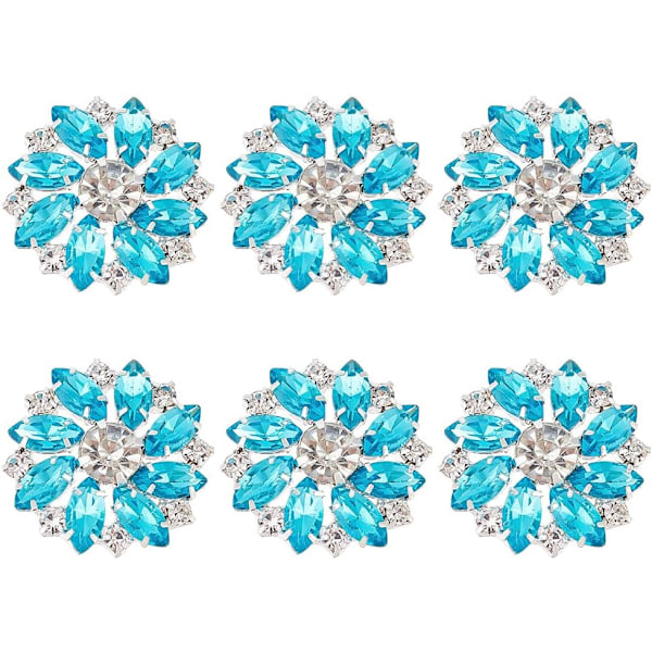 10 stk 28MM Blomst Rhinestone Shank Knapper Krystall Sy På Knapper med 1 Hull og Flat Bakside, Rhinestone Snøfnugg Metallknapper D