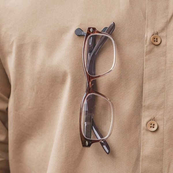 Magnetiska hållare för glasögon, magnetstift, (svart 3-pack), glasögonmagneter för kvinnor och män, namnskylthållare, nålar på skjortan för att hålla glasögonen säkra