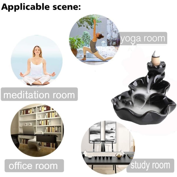 Røgelsebrænder, Lotus Tilbageflow Røgelseholder Keramisk Kar Koner Sticks Porcelænsholder