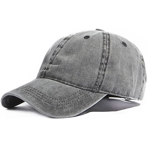 Vintage cap, ostrukturerad, justerbar cap för män för män, mjuk keps som andas och absorberar cap för män, tvättad grå