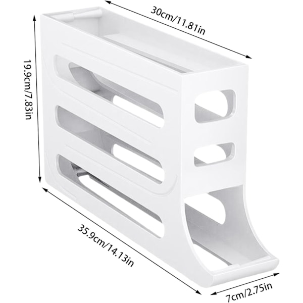 30 egg egg holder for kjøleskap - Auto Rolling egg organizer for kjøleskap Grey