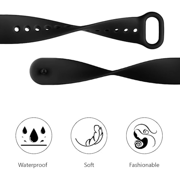 Rem til Xiaomi Mi Band 7, 6 stk. Justerbar Silikone Sportsrem Sort+Hvid+Grøn+Blå+Pink+Orange