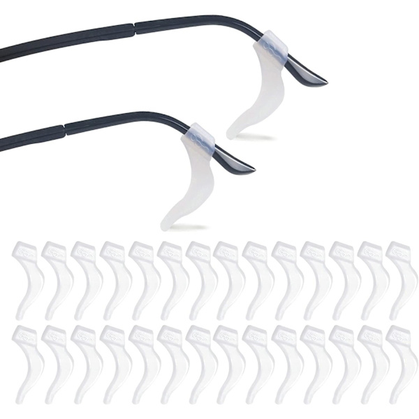 14 kpl lasit liukumattomat silikonikorvaklipsit, lasiteline, turvalasien pidikkeet aurinkolaseille presbyopia-laseille