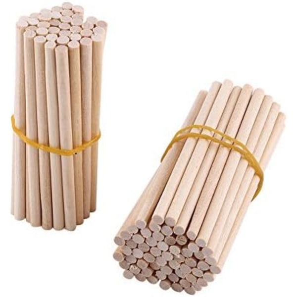 100 pcs Wooden Round Lolly Sticks 80mm Round Wooden Sticks for DIY Woodworking Building Model Home Garden Decoration