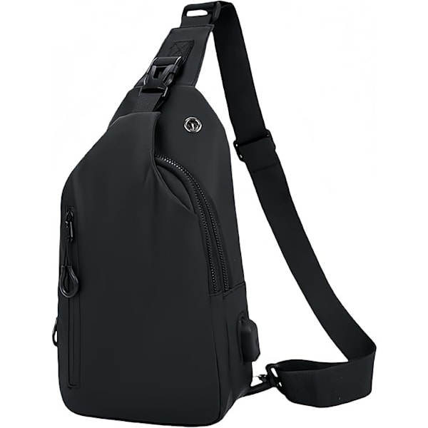 Herrar Axelväska, Män Crossbody Väska, Mini Axeln Bröst Väska, Liten Herr Väska, Svart