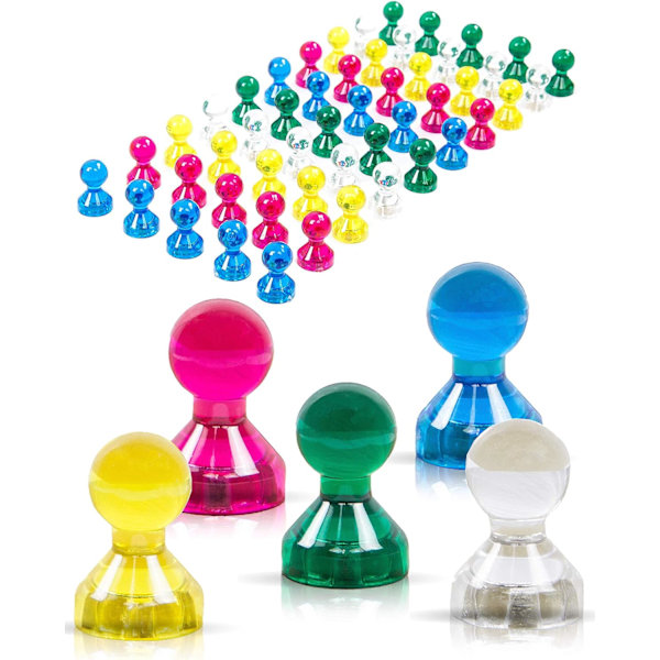 Neodym magnetiske knappenåle/trykknapper til whiteboards, køleskabe osv., 25 stk. Mixed colors