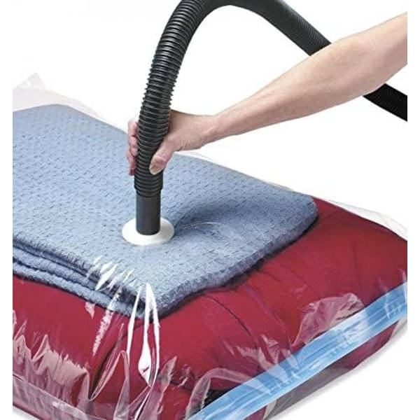 Premium Vakuumförvaringsväskor 50x70cm – Lufttäta och Vattentäta Kompressionspåsar för att Spara Utrymme - Förvara Kläder, Sängkläder, Gardiner & Mer (4-pack)